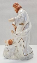 Vtg Ceramic Christmas Nativity Scene Jesus Mary Joseph 9&quot; Tall - £11.60 GBP