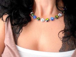 Swarovski Necklace / Rivoli Crystal Choker / Tennis Cupchain / 12mm 1122 Sapphir - £73.54 GBP