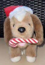 Vintage 1987 Prestige Toy Corp Plush Christmas Puppy Dog In Santa Hat Ca... - £11.17 GBP