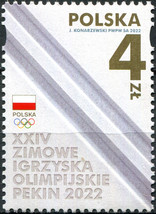 Poland 2022. XXIV Winter Olympic Games - Beijing, China (MNH OG) Stamp - £1.98 GBP