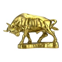 Wild Bull Taurus Animal Greek Statue Sculpture Cast Marble Gold Painted - £38.79 GBP