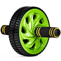 Ab Wheel - Dual Wheel Roller w Non-Slip Grip, Green - £20.56 GBP