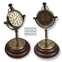 Schreibtisch Tischuhr Dekor Vintage Messing Uhr Maritim Antik Maritim Marine. - $41.24