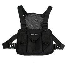 Men Nylon Street Vest Chest Bag Pack Unisex Hip-Hop Streetwear Waterproof Male F - £22.72 GBP