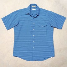 Vintage LL Bean Blue Plaid Check Made in USA Button Shirt - Mens 15 1/2 ... - $19.95