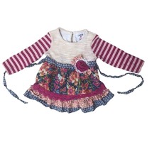 Counting Daisies Girl&#39;s Long Sleeve Top 18 Months Floral Stripes Ruffles... - $6.90 CAD