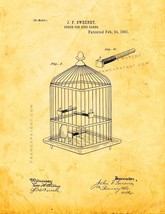 Bird Cage Patent Print - Golden Look - £6.30 GBP+