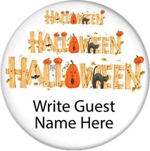 Qty 100 HALLOWEEN PARTY Pumpkin Cat and Bat Pin Back Buttons Gifts for G... - £102.31 GBP
