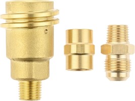 Aupoko Qcc1 Nut Propane Gas Fitting Adapter Kit, Propane Gas, 3Pcs, Brass - £32.48 GBP