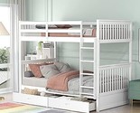Merax Twin Over Twin Bunk Bed Frames with Two Storage Drawers and Saftey... - $815.99