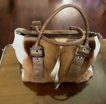Kulu Bags Leather and Fur Handbag Luxury Purse - £99.27 GBP