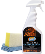 Quick N Brite Fireplace Glass Cleaner 24Oz, with Sponge and Microfiber T... - £19.89 GBP