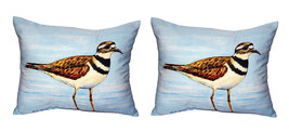 Pair of Betsy Drake Killdeer Small Outdoor Indoor Pillows 11X 14 - £54.50 GBP