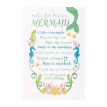 Rules for Being a Mermaid  Tea Kitchen Towel Cotton Absorbent Nautical - $12.82