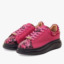 The Venezia Fuchsia Leather Women Sneaker image 2