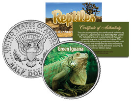 GREEN IGUANA *Collectible Reptiles* JFK Half Dollar US Colorized Coin LI... - $8.56