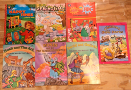 Children&#39;s Lot Of 7 Coloring Books Springtime Fun Happy Times Noah David... - £10.18 GBP