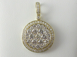 2.50 Ct Round Cut CZ Moissanite Cluster Pendant 14K Yellow Gold Plated 18&#39;&#39;Chain - £101.90 GBP