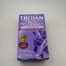 Trojan Her Pleasure Condoms With Spermicidal Lubricant - 12 ct Exp.08/01... - $12.77