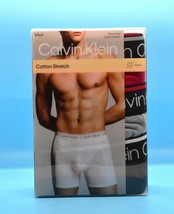 Calvin Klein Men&#39;s 3 pack Red Gray Logo Underwear Boxer Briefs Cotton Si... - $31.84