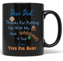 PixiDoodle Father&#39;s Day Dog Dad Coffee Mug - From Dog to Dad (11 oz, Black) - £20.47 GBP+