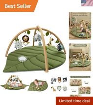 Baby Play Gym &amp; Activity Mat, Oversize Leaf Shaped Baby Play Mat w 6 Det... - $119.53