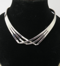 Taxco Sterling Silver 950 Solid Necklace 62.37 Grams Mexico Designer Collar JLG - $148.49