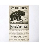 Pettijohn&#39;s Breakfast Oatmeal Bear 1897 Advertisement Victorian Cereal A... - €17,09 EUR