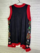 NEW Christmas Holiday Ugly Cardigan Sweater Open Front Embellished Womens Size M - £16.61 GBP