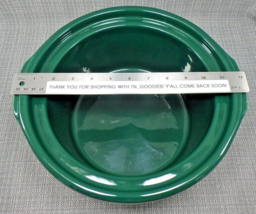 Vintage Rival Crock Pot 5 Quart Round Stoneware Bowl Insert Green Liner 3355 - £23.87 GBP