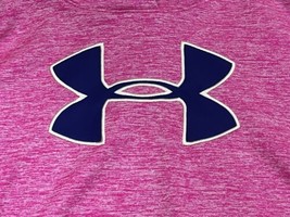 Under Armour Hoodie Sweatshirt Womens Pink Blue Logo Medium Long Sleeve ... - $11.88