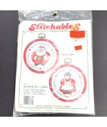 Stitchables Cross Stitch Kit Santa &amp; Mrs Claus #7571 Hoops Christmas Vin... - $229.94 MXN