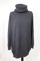 Theory M Charcoal Gray Dacia Cotton Cashmere Knit Cowl Neck Sweater Tunic Top - £45.55 GBP