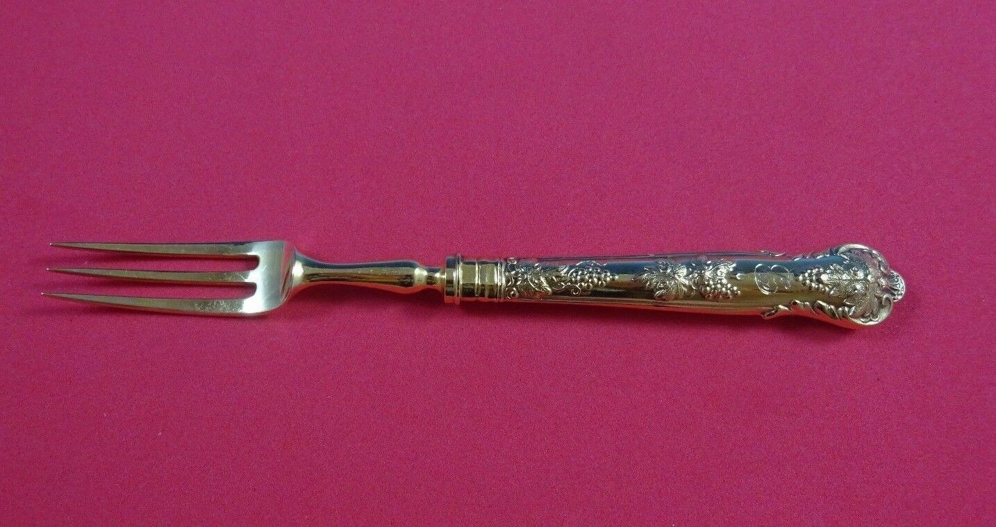 Primary image for Vintage Grape Vermeil by Mappin and Webb Sterling Silver Fruit Fork HHas 6 3/4"