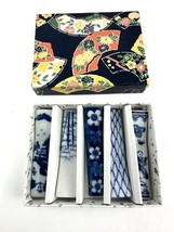 5 Pcs Blue &amp; White Ceramic Decorative Chopsticks Rest - £11.62 GBP