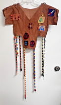 Vintage Camp Fire Girls Leather Vest Plus Over 280 Wood Beads w Patches ... - $668.15 MXN