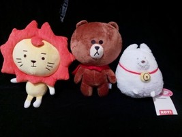 BT21 Roy6 Line Friends Brown Bear Royan Eddy Plush 3pc Lot HTF - $198.00