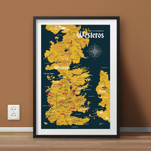 Map of the Seven Kingdoms of Westeros (Game of Throne/House of the Dragon) - £11.87 GBP+