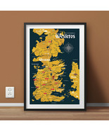 Map of the Seven Kingdoms of Westeros (Game of Throne/House of the Dragon) - £11.87 GBP+