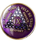 9 Year AA Medallion Purple Tri-Plate Transition Swarovski Crystal Chip IX - £15.81 GBP