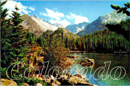 Postcard Colorado Bear Lake Long&#39;s Peak Mts. Vacation Paradise  6 x 4&quot; - £3.95 GBP