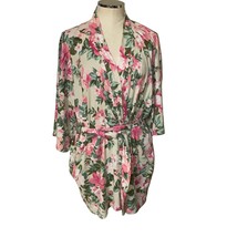 Valerie Fitzgerald Vintage Floral Print Cotton Belted Lounge Robe Size M - £40.91 GBP