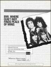 Quiet Riot 1986 BMI advertisement Kevin DuBrow Carlos Cavazo 8 x 11 b/w ad print - £3.33 GBP