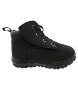 Wonder Nation Boys Infants Work Boots Size 3 Black Color Faux Laces NEW - £11.89 GBP