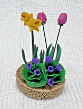 Tulips Daffodil Violets Flowers ELAYNE WATRUS SCULPTURE Coynes &amp; Company... - $24.26