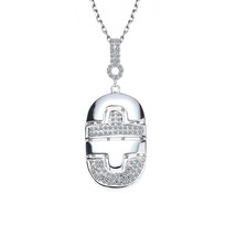 0.50 Karat Diamant Hundemarke Anhänger 14k Weiss Gold 16 &quot; Kette - $2,442.99