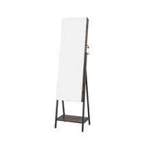 Freestanding Jewelry Cabinet with Full-Length Mirror-Rustic Brown - Color: Rusti - £112.78 GBP