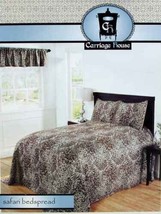 SAFARI ANIMAL PRINT CHOCOLATE FULL BEDSPREAD SHAMS VALANCE 4PC BEDDING S... - £68.08 GBP