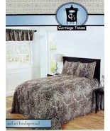 SAFARI ANIMAL PRINT CHOCOLATE FULL BEDSPREAD SHAMS VALANCE 4PC BEDDING S... - €75,20 EUR