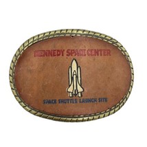Men&#39;s Kennedy Space Center Space Shuttle Launch Site Leather Brass Belt Buckle - £11.17 GBP